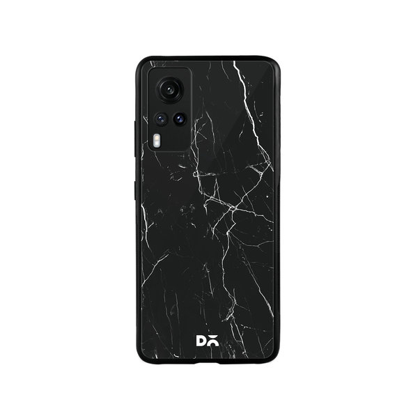 

DailyObjects Black Marble Glass Case Cover For Vivo X60