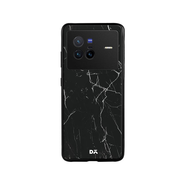 

DailyObjects Black Marble Glass Case Cover For Vivo X80
