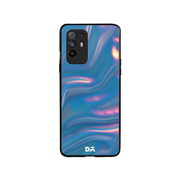 

DailyObjects Blue Holo Satin Glass Case Cover For Oppo F19 Pro Plus