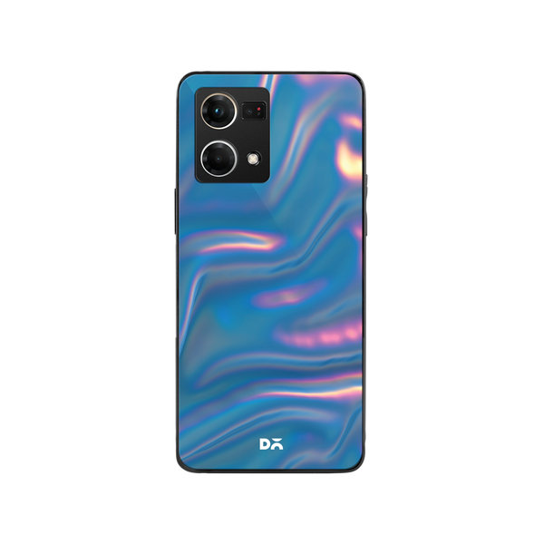 

DailyObjects Blue Holo Satin Glass Case Cover For Oppo F21 Pro