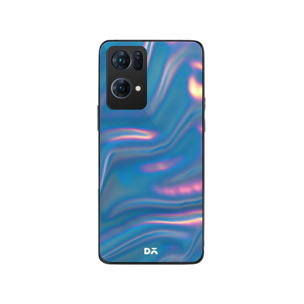 

DailyObjects Blue Holo Satin Glass Case Cover For Oppo Reno 7 Pro