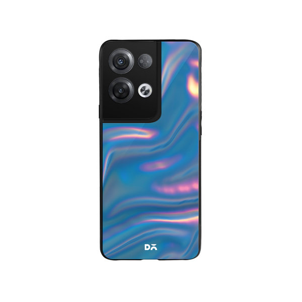 

DailyObjects Blue Holo Satin Glass Case Cover For Oppo Reno 8