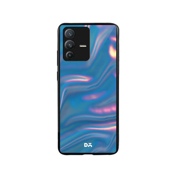 

DailyObjects Blue Holo Satin Glass Case Cover For Vivo V23 Pro