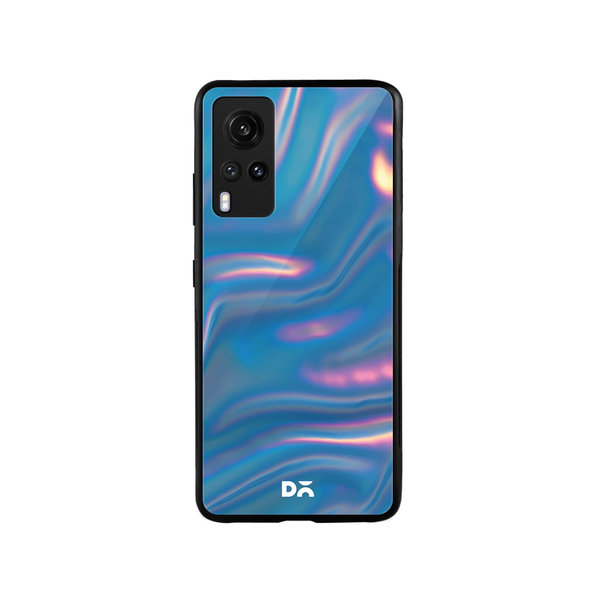 

DailyObjects Blue Holo Satin Glass Case Cover For Vivo X60