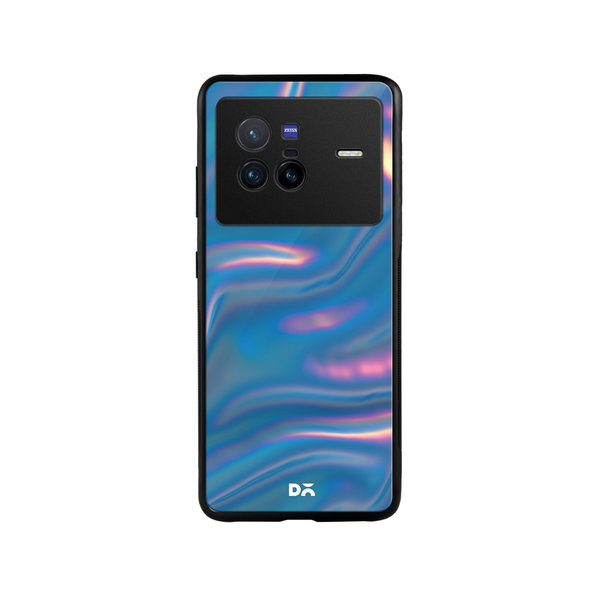 

DailyObjects Blue Holo Satin Glass Case Cover For Vivo X80