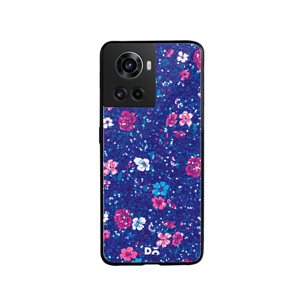 

DailyObjects Blue Marble Flowers Glass Case Cover For OnePlus 10R