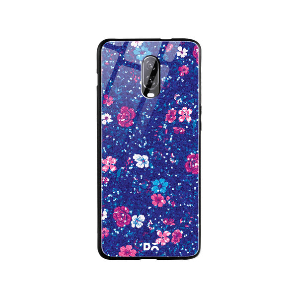 

DailyObjects Blue Marble Flowers Glass Case Cover For OnePlus 7