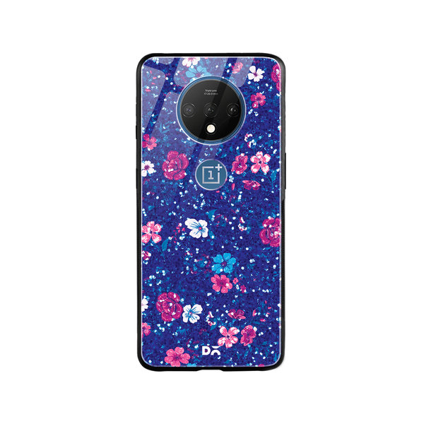 

DailyObjects Blue Marble Flowers Glass Case Cover For OnePlus 7T