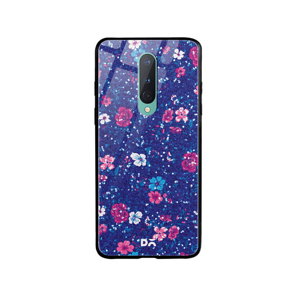 

DailyObjects Blue Marble Flowers Glass Case Cover For OnePlus 8
