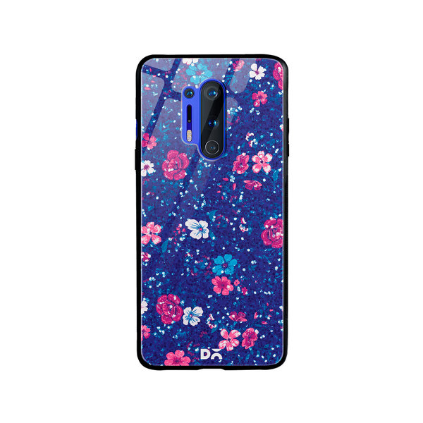 

DailyObjects Blue Marble Flowers Glass Case Cover For OnePlus 8 Pro