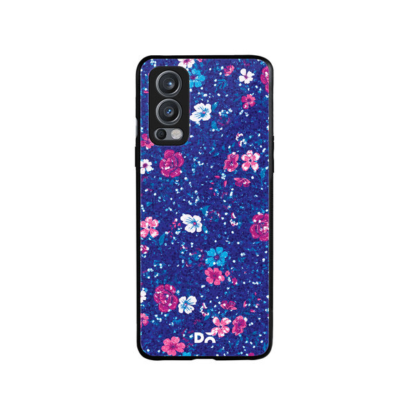 

DailyObjects Blue Marble Flowers Glass Case Cover For OnePlus Nord 2