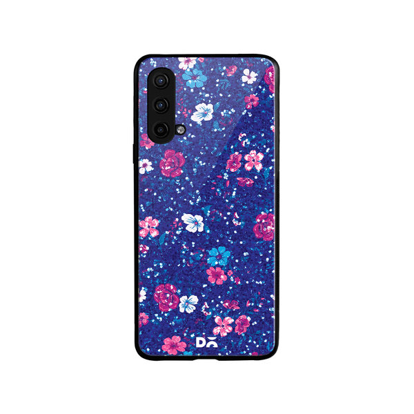 

DailyObjects Blue Marble Flowers Glass Case Cover For OnePlus Nord CE
