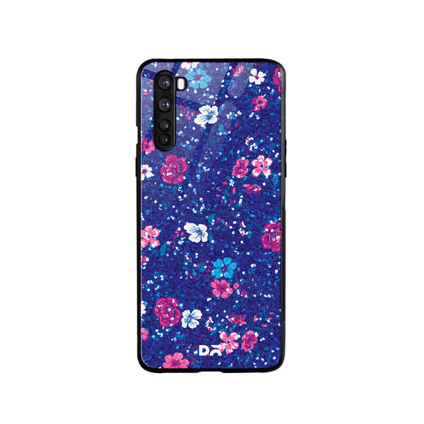 

DailyObjects Blue Marble Flowers Glass Case Cover For OnePlus Nord