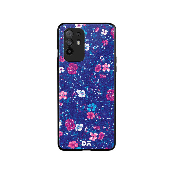 

DailyObjects Blue Marble Flowers Glass Case Cover For Oppo F19 Pro Plus