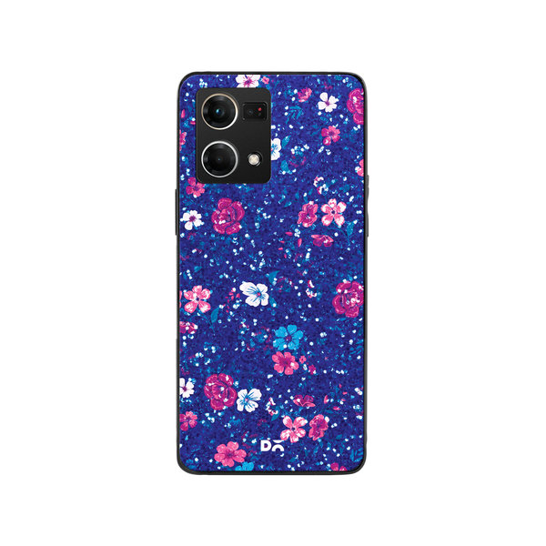 

DailyObjects Blue Marble Flowers Glass Case Cover For Oppo F21 Pro