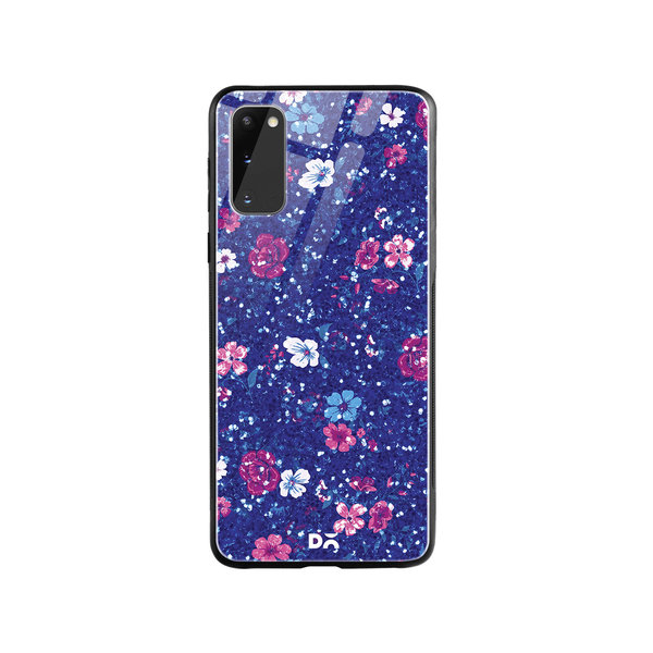 

DailyObjects Blue Marble Flowers Glass Case Cover For Samsung Galaxy S20
