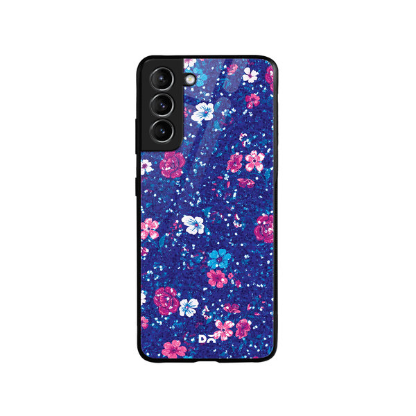 

DailyObjects Blue Marble Flowers Glass Case Cover For Samsung Galaxy S21 FE