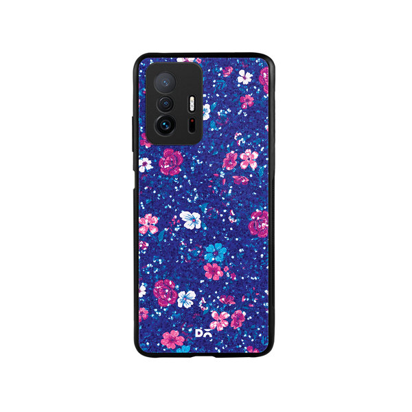 

DailyObjects Blue Marble Flowers Glass Case Cover For Xiaomi 11T