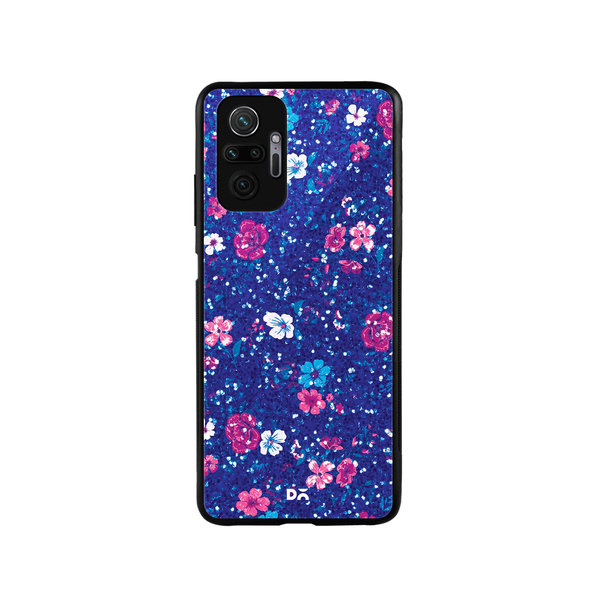 

DailyObjects Blue Marble Flowers Glass Case Cover For Xiaomi Redmi Note 10 Pro