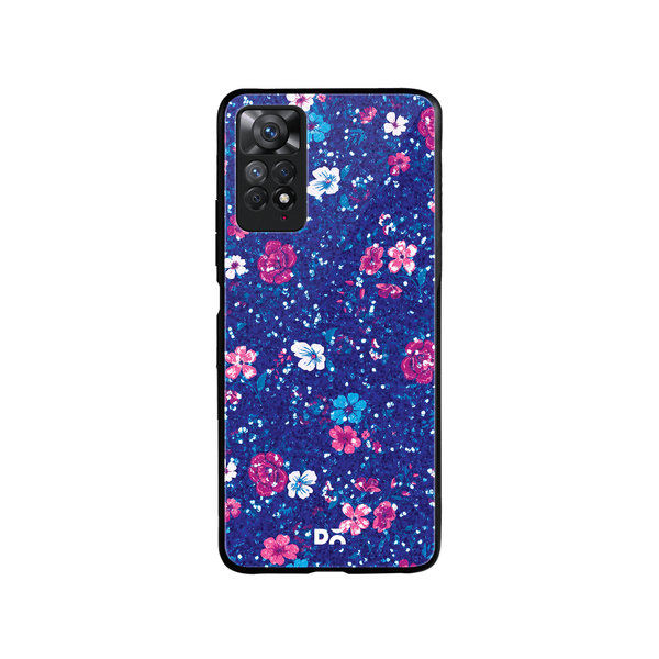 

DailyObjects Blue Marble Flowers Glass Case Cover For Xiaomi Redmi Note 11 Pro