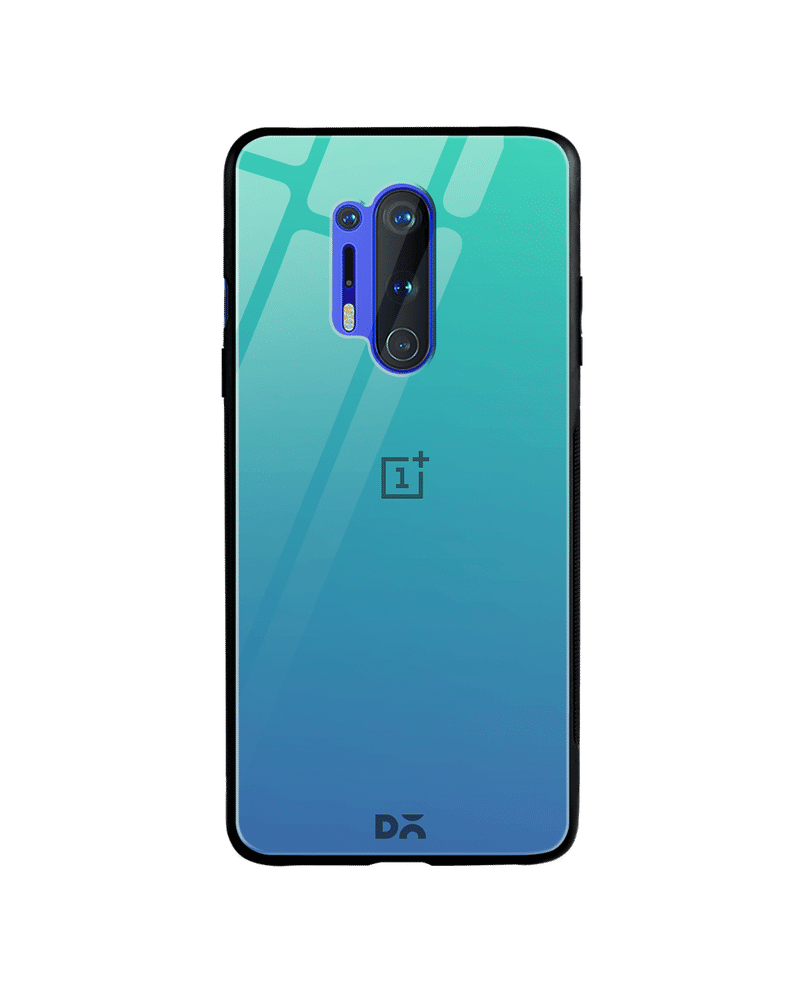Blue Ocean Gradient Glass Case Cover For OnePlus 8 Pro