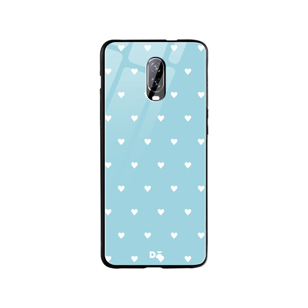 

DailyObjects Blue Water Hearts Glass Case Cover For OnePlus 7