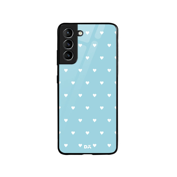 

DailyObjects Blue Water Hearts Glass Case Cover For Samsung Galaxy S21 Plus