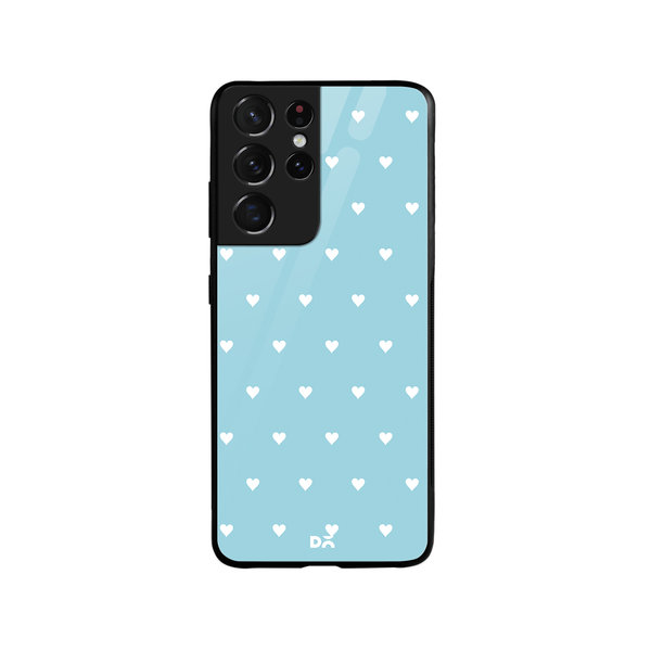 

DailyObjects Blue Water Hearts Glass Case Cover For Samsung Galaxy S21 Ultra