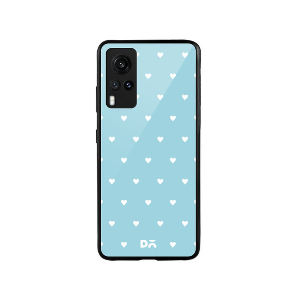 

DailyObjects Blue Water Hearts Glass Case Cover For Vivo X60