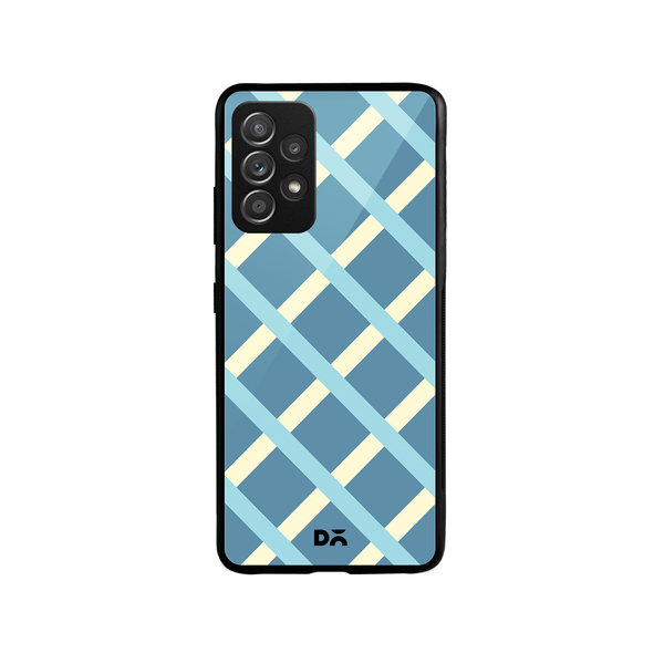 

DailyObjects Blueberrry Diagonal Checks Glass Case Cover For Samsung Galaxy A52