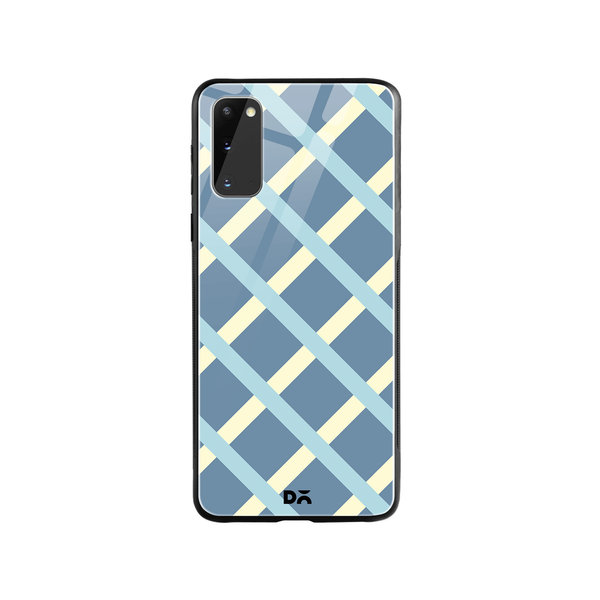 

DailyObjects Blueberrry Diagonal Checks Glass Case Cover For Samsung Galaxy S20