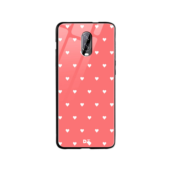 

DailyObjects Blush Hearts Glass Case Cover For OnePlus 7