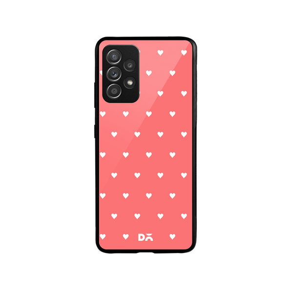 

DailyObjects Blush Hearts Glass Case Cover For Samsung Galaxy A52