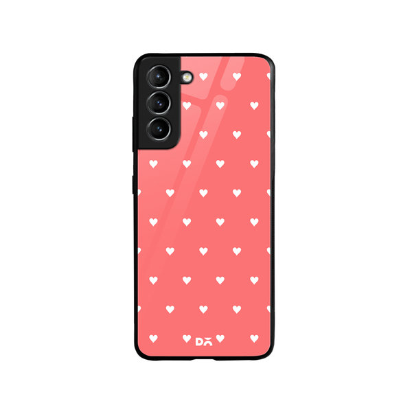 

DailyObjects Blush Hearts Glass Case Cover For Samsung Galaxy S21 Plus