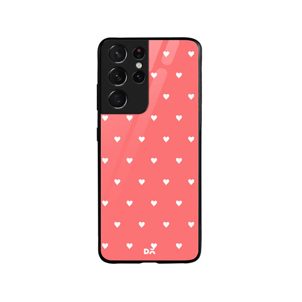 

DailyObjects Blush Hearts Glass Case Cover For Samsung Galaxy S21 Ultra