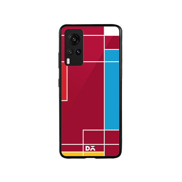DailyObjects Brick Red Blocks Glass Case Cover For Vivo X60