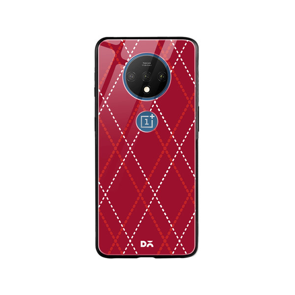 

DailyObjects Brick Red Diamond Rope Glass Case Cover For OnePlus 7T