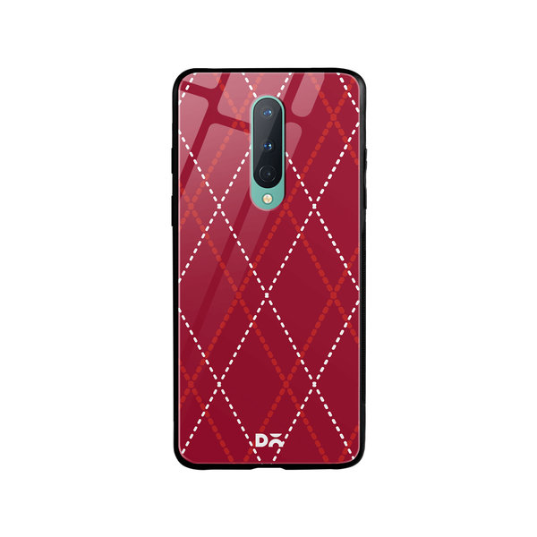 

DailyObjects Brick Red Diamond Rope Glass Case Cover For OnePlus 8