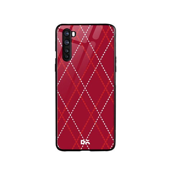 

DailyObjects Brick Red Diamond Rope Glass Case Cover For OnePlus Nord