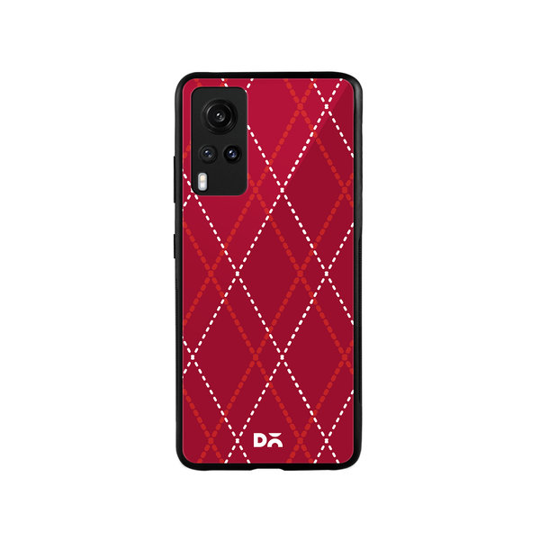 DailyObjects Brick Red Diamond Rope Glass Case Cover For Vivo X60