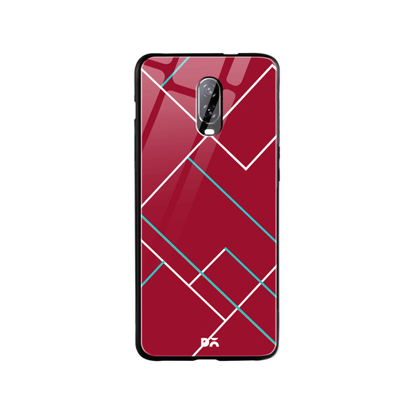 

DailyObjects Brick Red Tech Lines Glass Case Cover For OnePlus 7