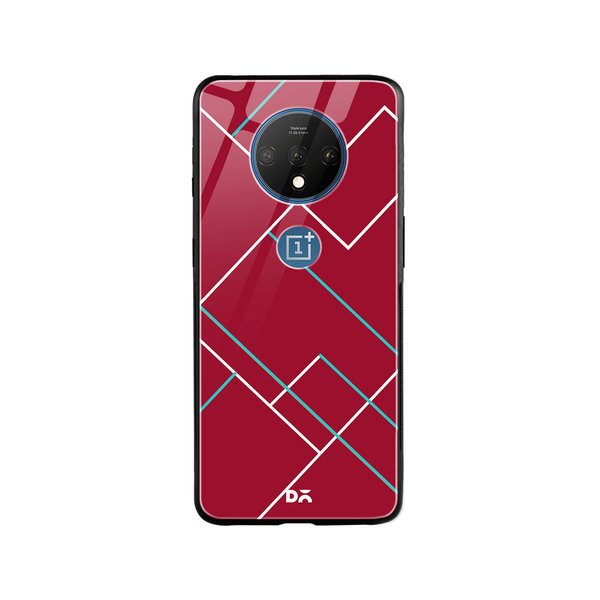 

DailyObjects Brick Red Tech Lines Glass Case Cover For OnePlus 7T