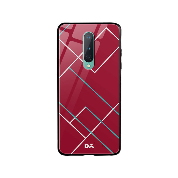 

DailyObjects Brick Red Tech Lines Glass Case Cover For OnePlus 8