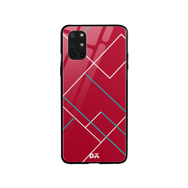 

DailyObjects Brick Red Tech Lines Glass Case Cover For OnePlus 8T