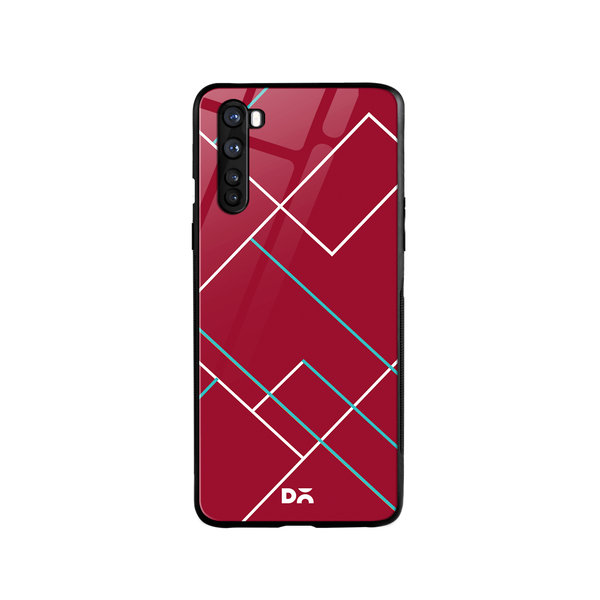 

DailyObjects Brick Red Tech Lines Glass Case Cover For OnePlus Nord
