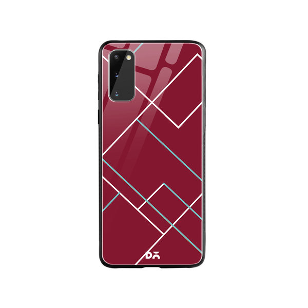 

DailyObjects Brick Red Tech Lines Glass Case Cover For Samsung Galaxy S20