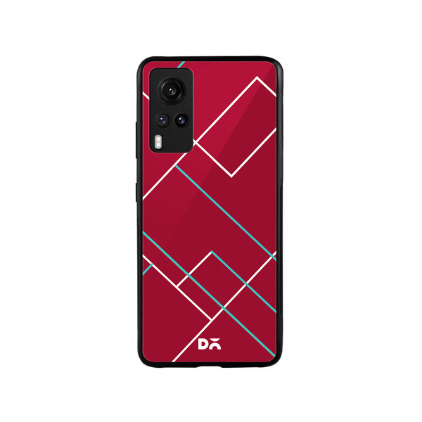 

DailyObjects Brick Red Tech Lines Glass Case Cover For Vivo X60