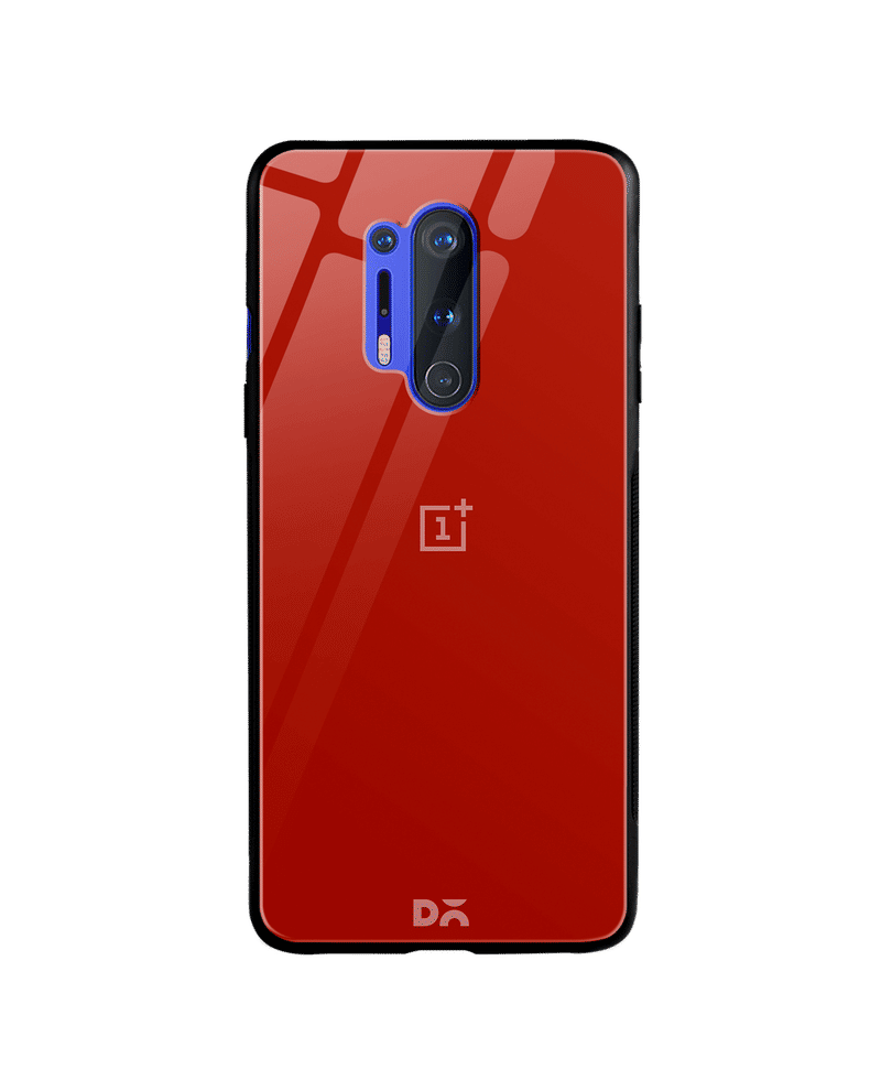 Bright Red Glass Case Cover For OnePlus 8 Pro