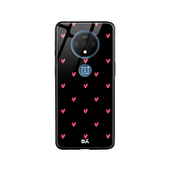 

DailyObjects Bundle Heart Black Glass Case Cover For OnePlus 7T