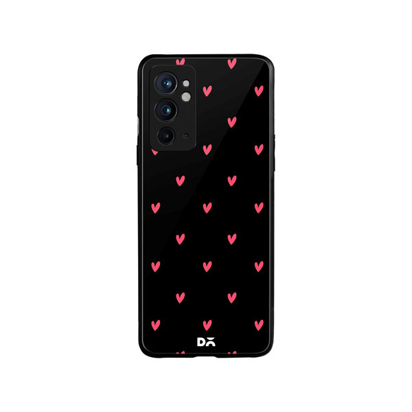 

DailyObjects Bundle Heart Black Glass Case Cover For OnePlus 9RT